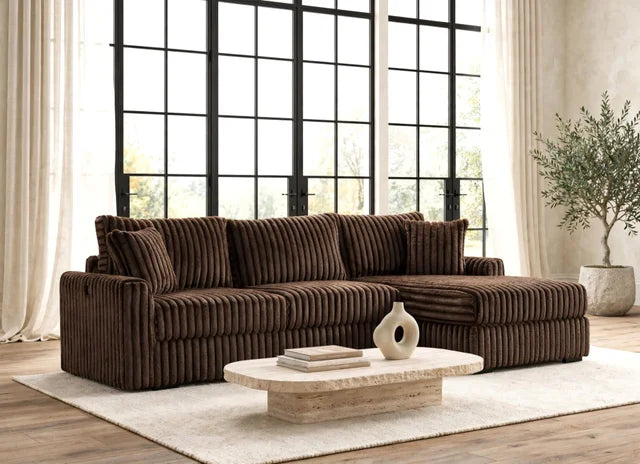 SOL Chocolate Reversible Sectional **NEW ARRIVAL**