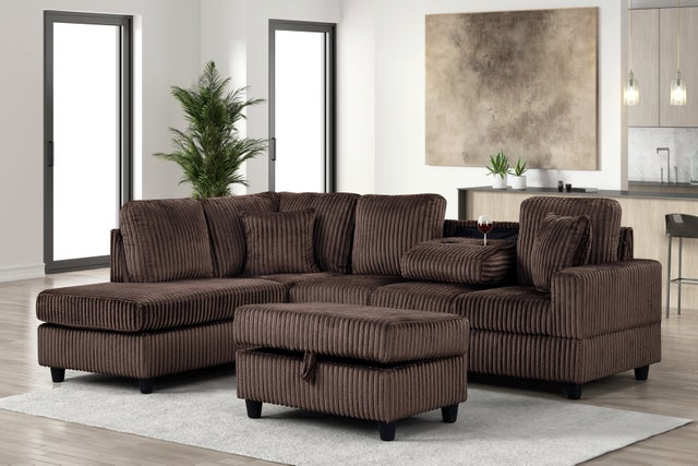Rocket Chocolate Reversible Sectional **NEW ARRIVAL**