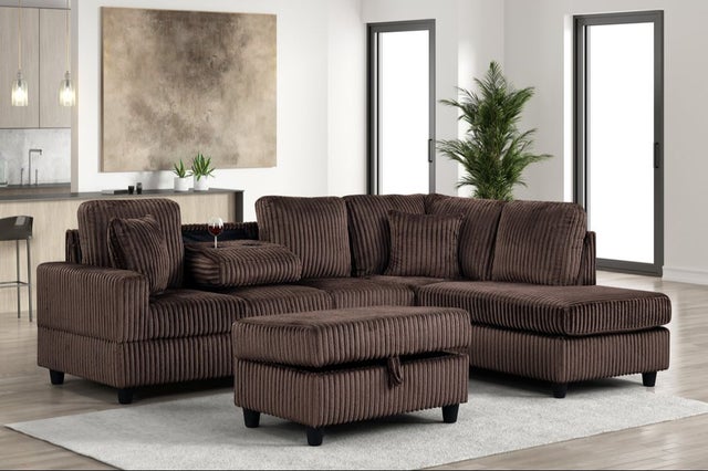 Rocket Chocolate Reversible Sectional **NEW ARRIVAL**