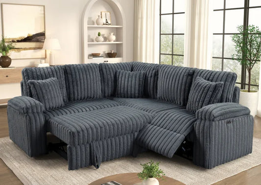 AMIRI Charcoal Power Sectional With Pull-Out Bed **NEW ARRIVAL**