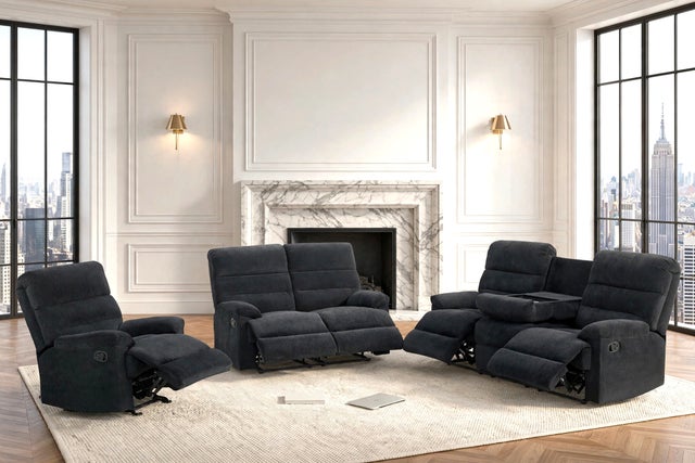 Albert50 - 3PC Reclining Set (Black) **NEW ARRIVAL**