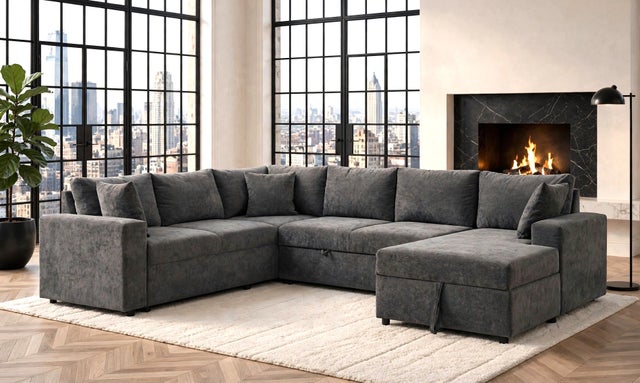 Forever2Granite Sectional With Pull-Out Bed **NEW ARRIVAL**