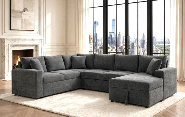 Forever2Granite Sectional With Pull-Out Bed **NEW ARRIVAL**