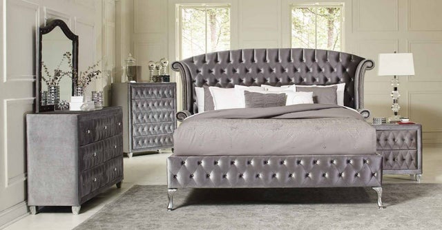 Diamond Palace Gray - 5pc King Bedroom Set **ON SALE**