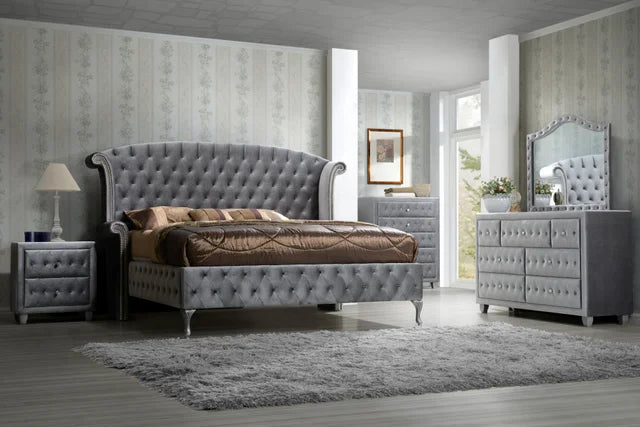 Diamond Palace Gray - 5pc King Bedroom Set **ON SALE**