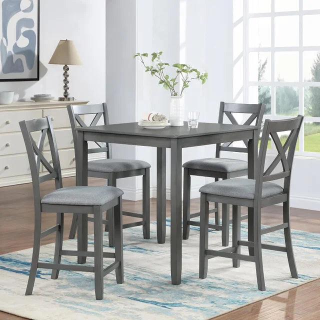 Tahoe - Grey - Pub Table + 4 Chairs