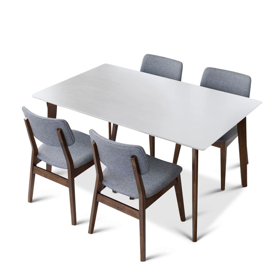 Abbott Dining set with 4 Abbott chairs Large/White Top