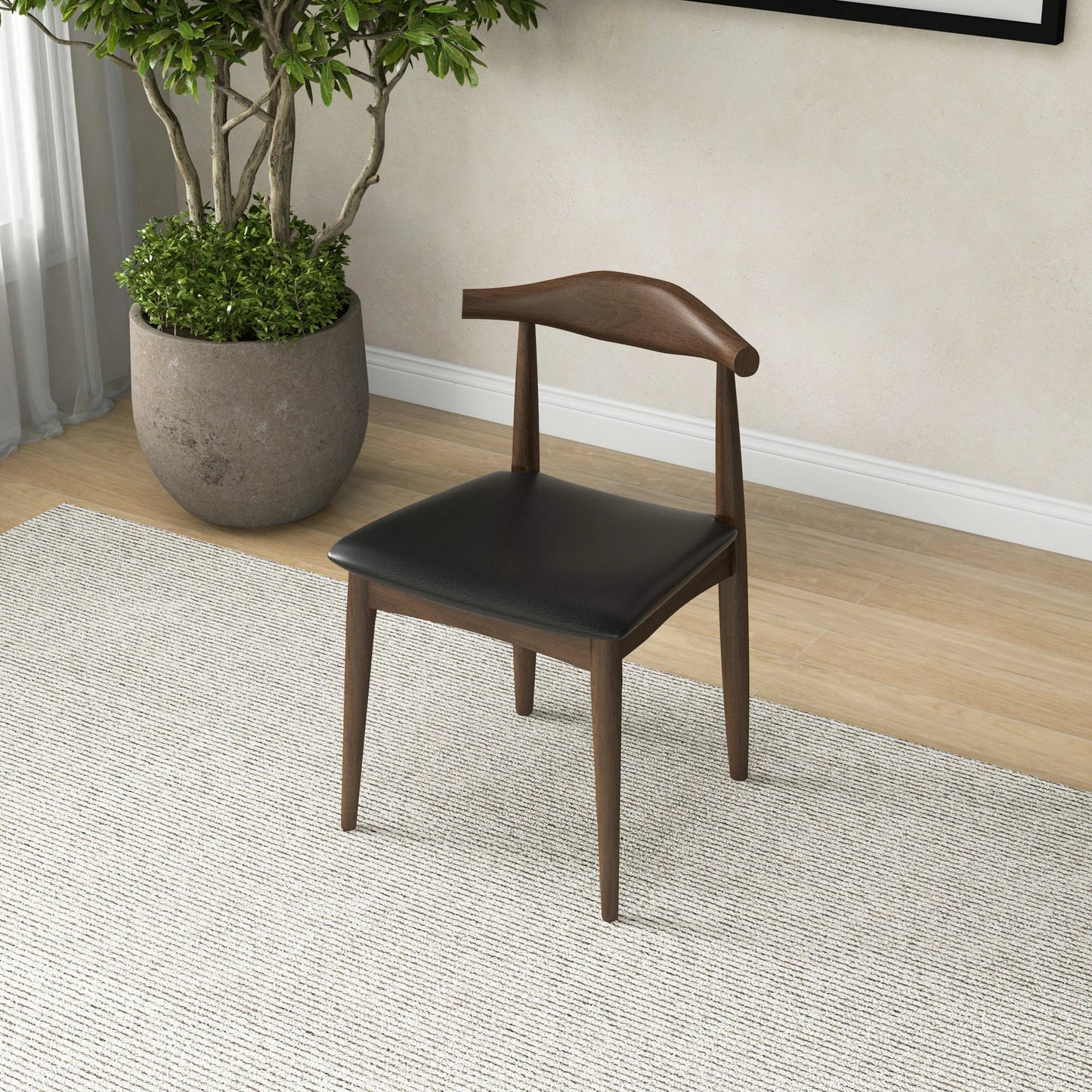 Juliet Dining Chair (Black Leather)