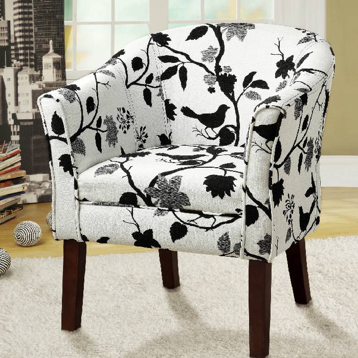 Upholstered Accent Chair Black And White - 460406