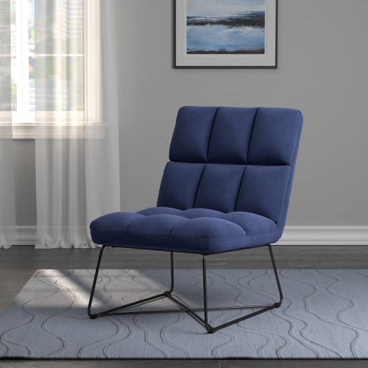 Armless Upholstered Accent Chair Midnight Blue - 903838