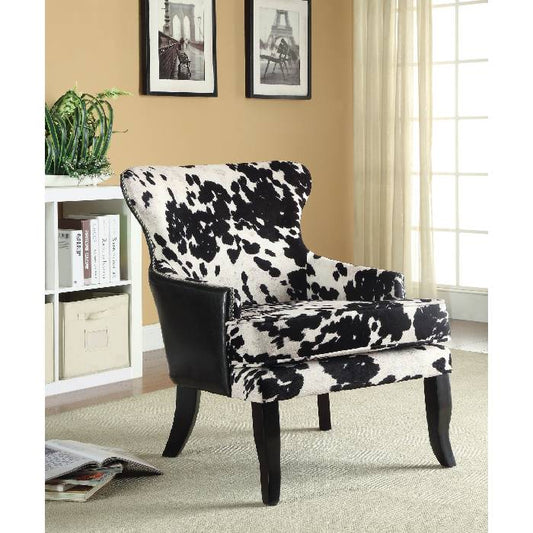 Cowhide Print Accent Chair Black And White - 902169