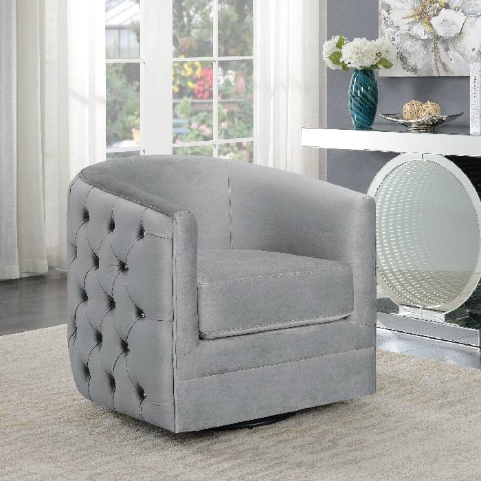 Upholstered Swivel Accent Chair Grey - 904087