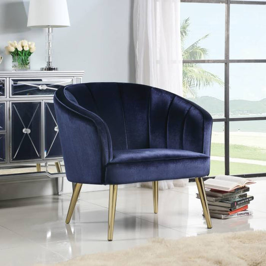 Upholstered Sloped Arm Accent Chair Blue - 903034