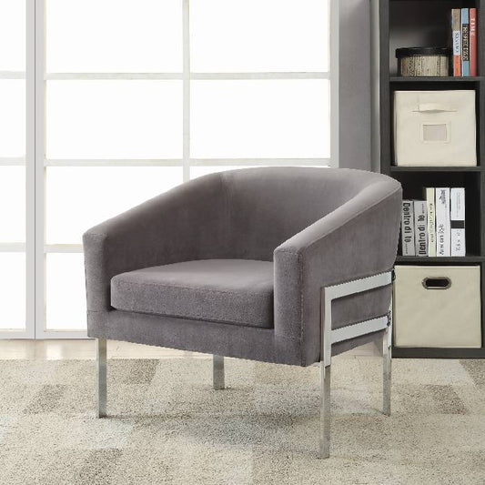 Barrel Back Accent Chair With Sloped Arm Grey - 902563