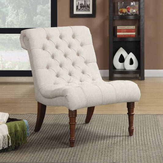 Armless Tufted Back Accent Chair Oatmeal - 902176