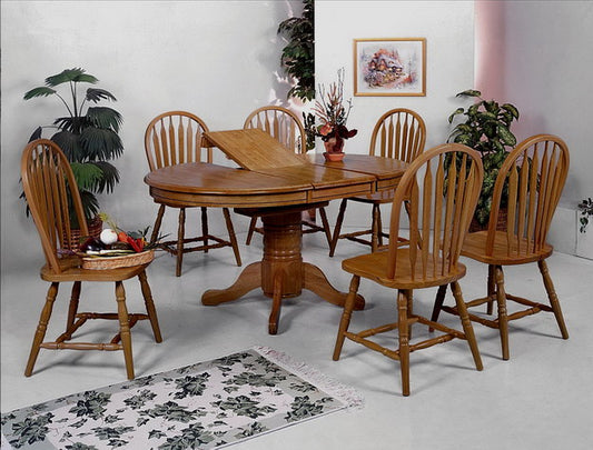 1052-5P FARMHOUSE OVAL DINING TABLE + 6 CHAIRS