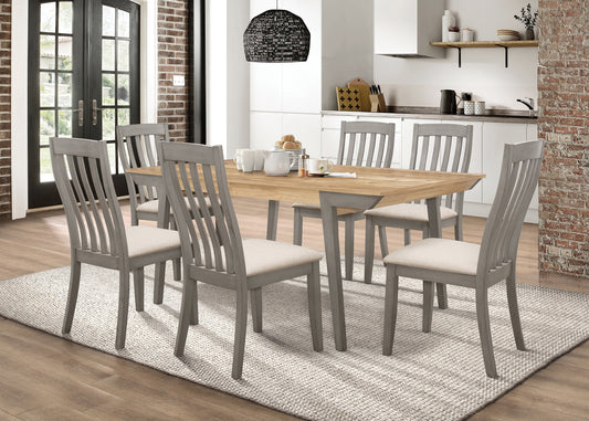 Nogales 7-Piece Rectangle Dining Set Acacia And Coastal Grey SKU: 109811-S5