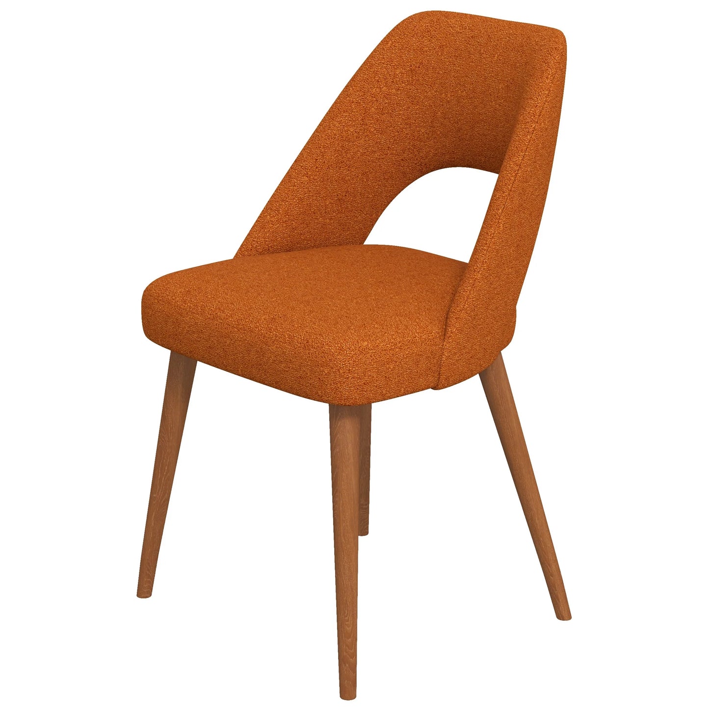 Ariana Modern Dining Chair (Burnt Orange Boucle)