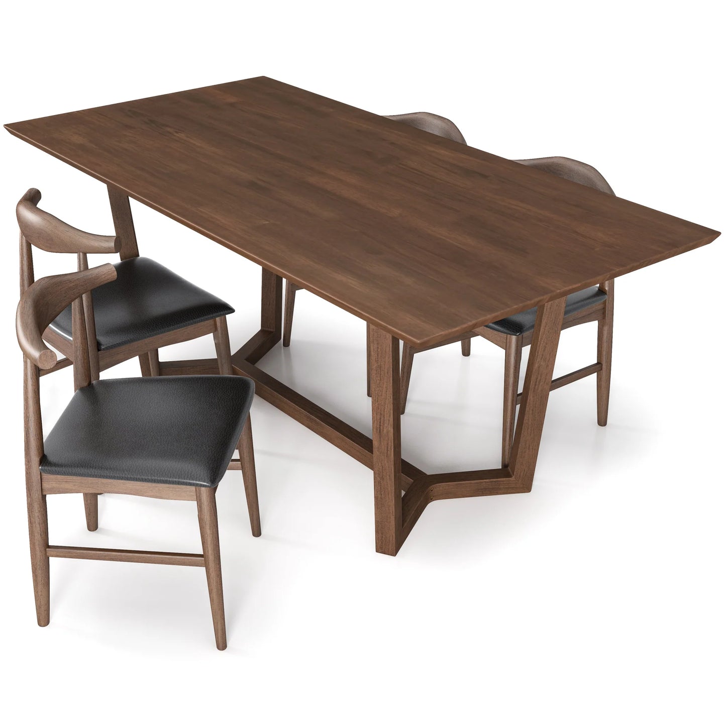 Rolda Dining set with 4 Winston Dining Chairs (Leather)