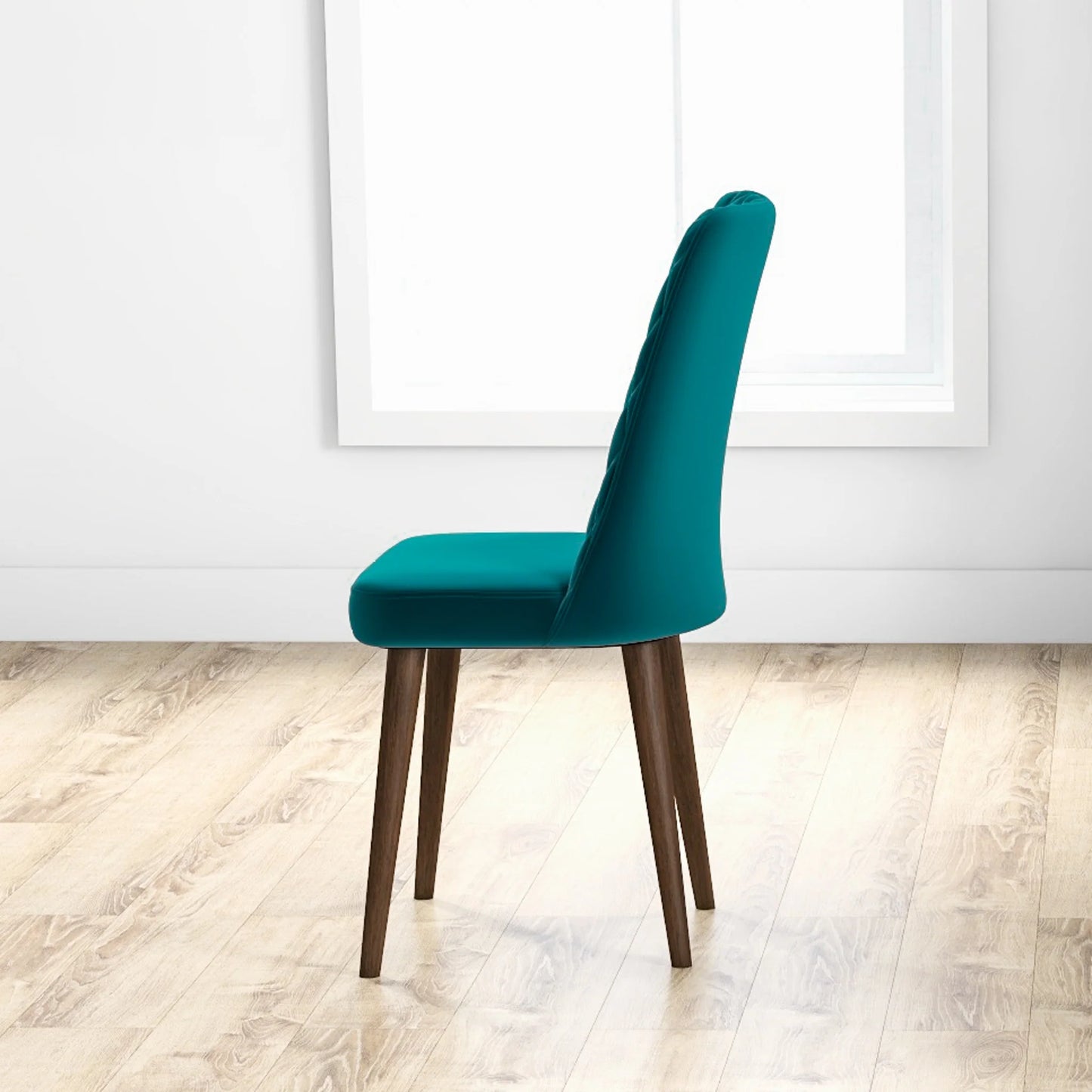 Evette Mid Century Modern Teal Dining Chair
