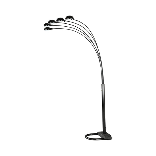 5-Light Floor Lamp Satin Black - 1297A