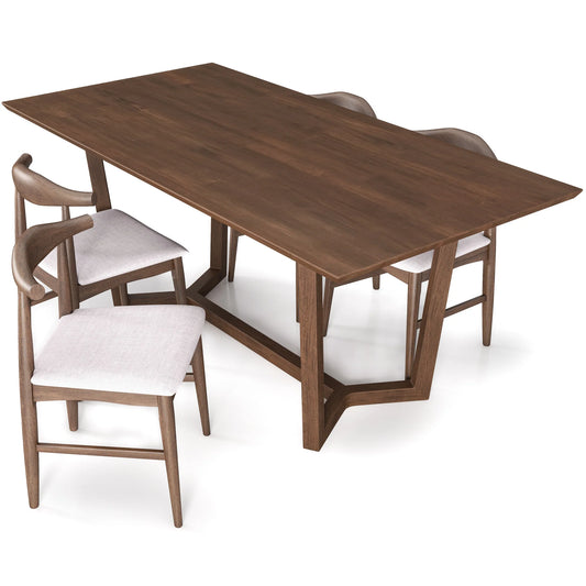 Rolda Dining set with 4 Winston Dining Chairs (Beige Fabric)