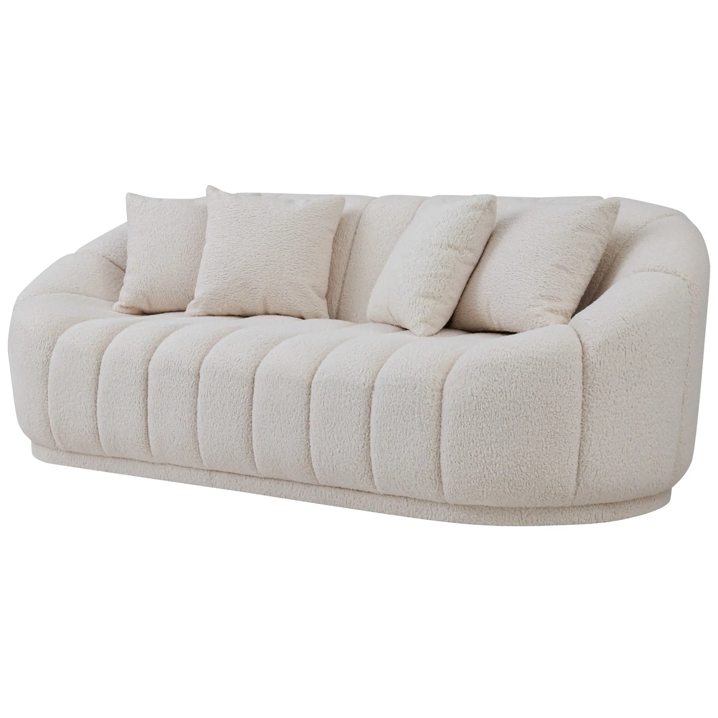 Forrester Sofa Modern Japandi Style Tight Back White Boucle