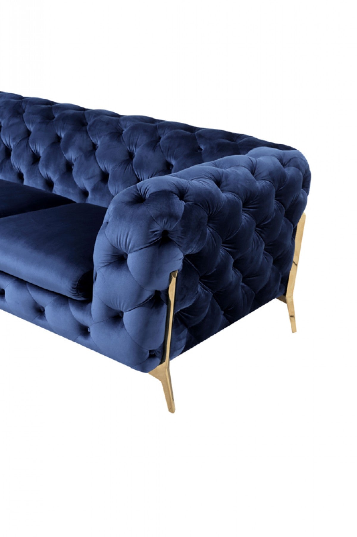 Divani Casa Sheila Modern Dark Blue Fabric Sofa Set