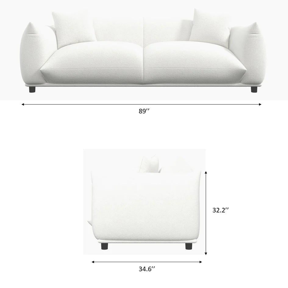 Mansfield Sofa (White boucle fabric)