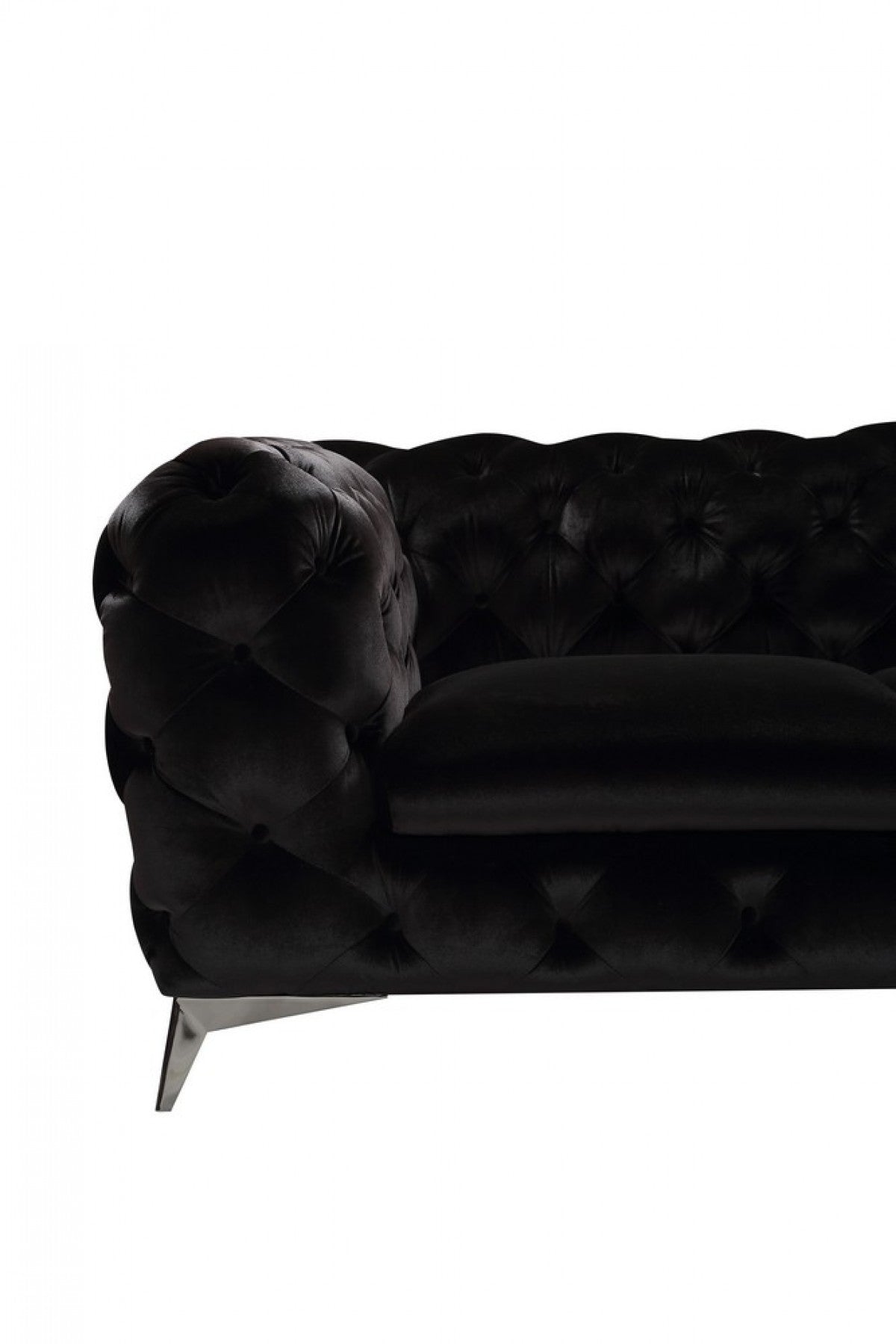 Divani Casa Delilah - Modern Black Fabric Sectional Sofa
