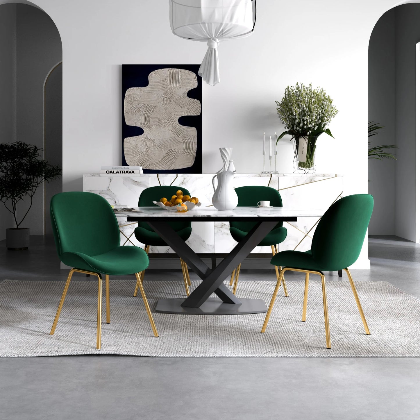 Lucy Dining Chair (Green Velvet)