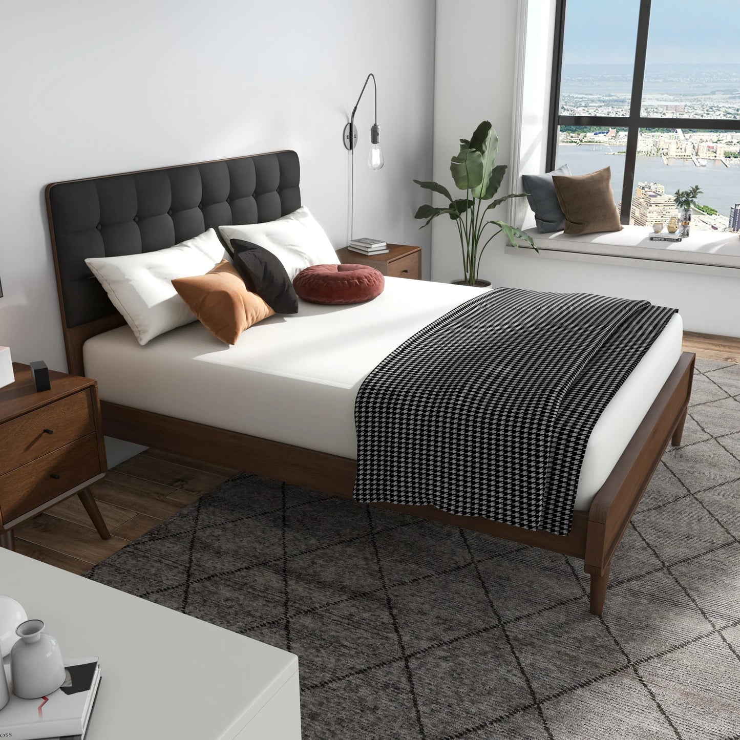 Taylor Queen Bed - Dark Grey