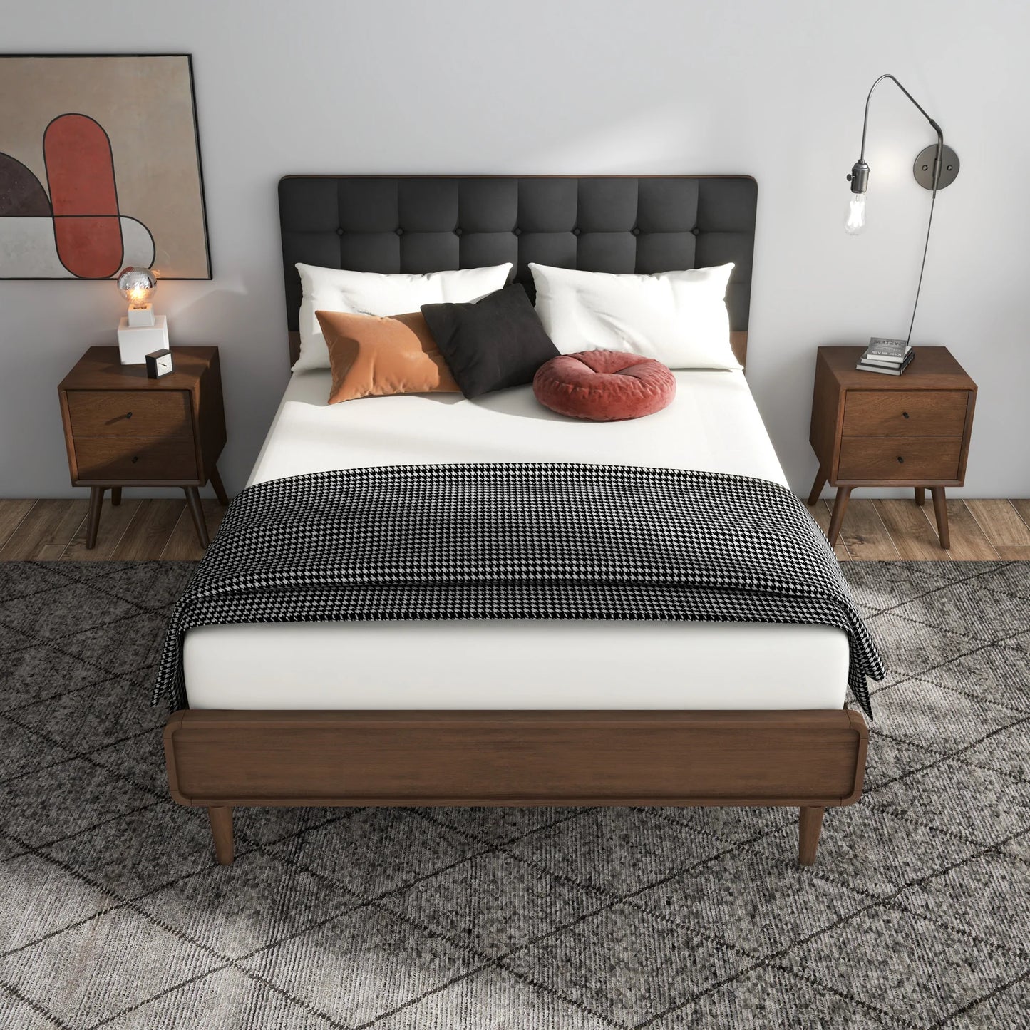 Taylor Queen Bed - Dark Grey