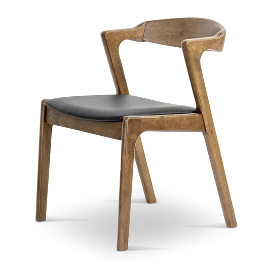 Reggie Dining Chair (Black Leather)
