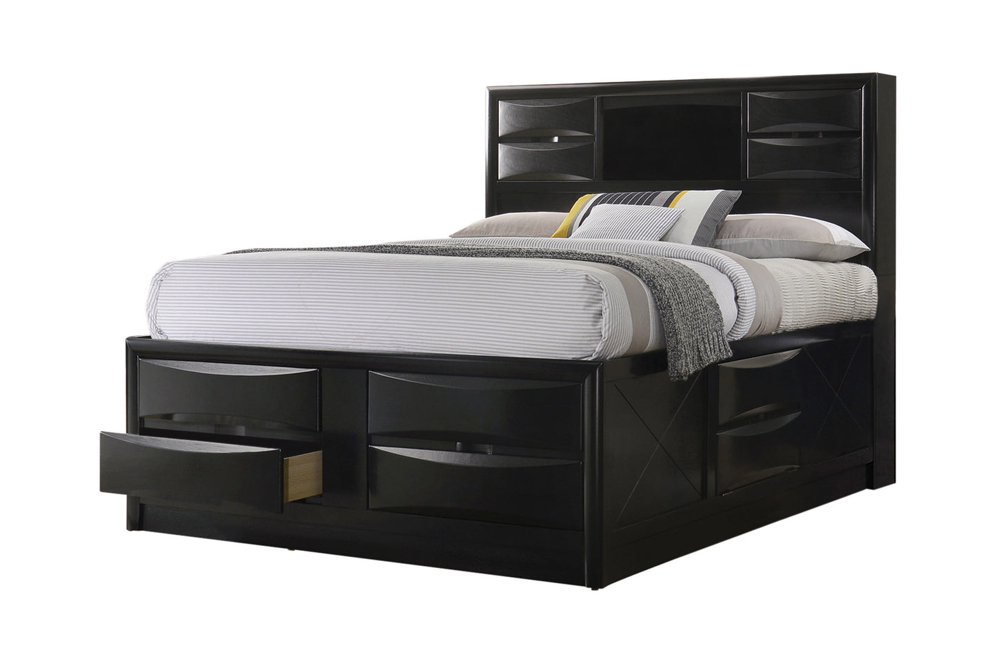 Briana Storage Bedroom Set With Bookcase Headboard Black - 202701