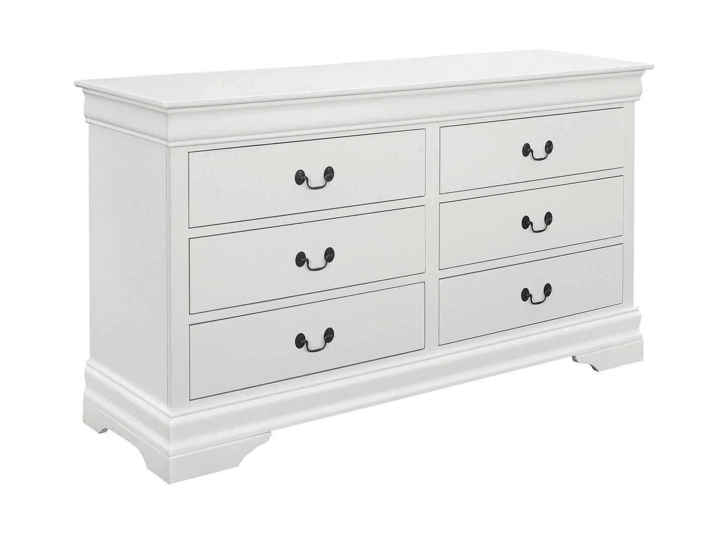Louis Philippe Panel Bed White Collection - 204691
