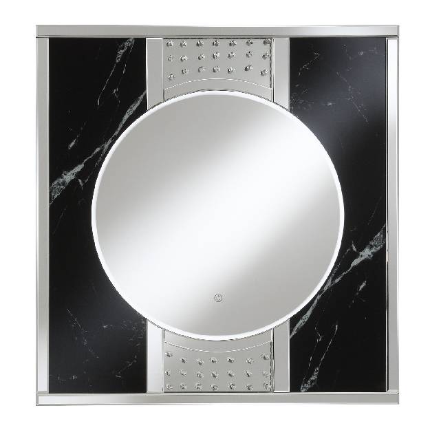 Square LED Wall Mirror Silver And Black - 963480