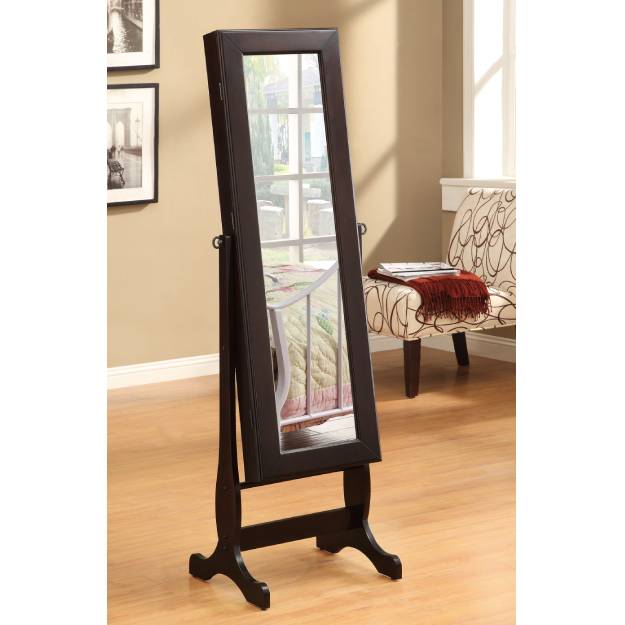 Jewelry Cheval Mirror With Drawers Cappuccino - 901805