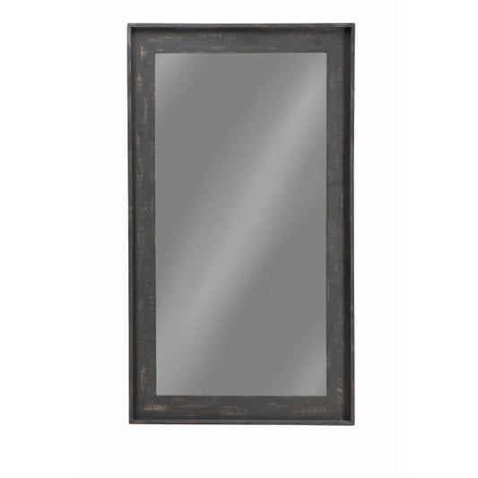 Rectangle Bold Contoured Frame Floor Mirror Brown - 902767