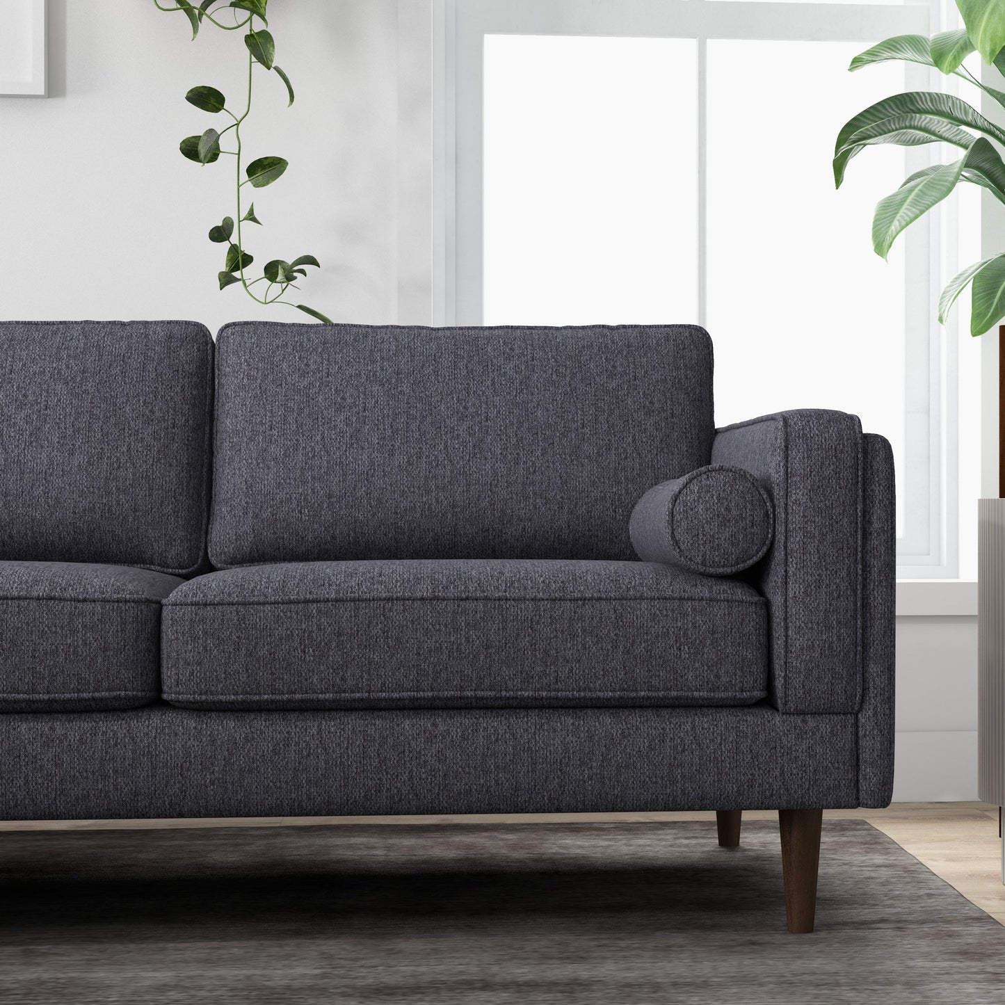 Fordham Symmetrical Corner Sofa (Dark Grey Fabric)