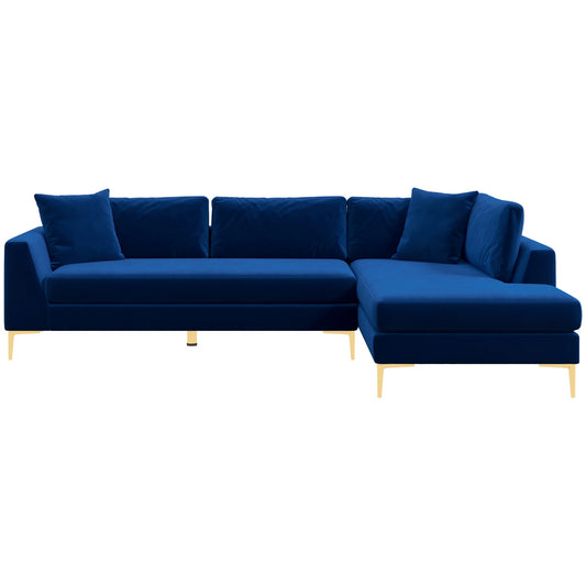 Milo Sectional Sofa (Blue) Right Chaise