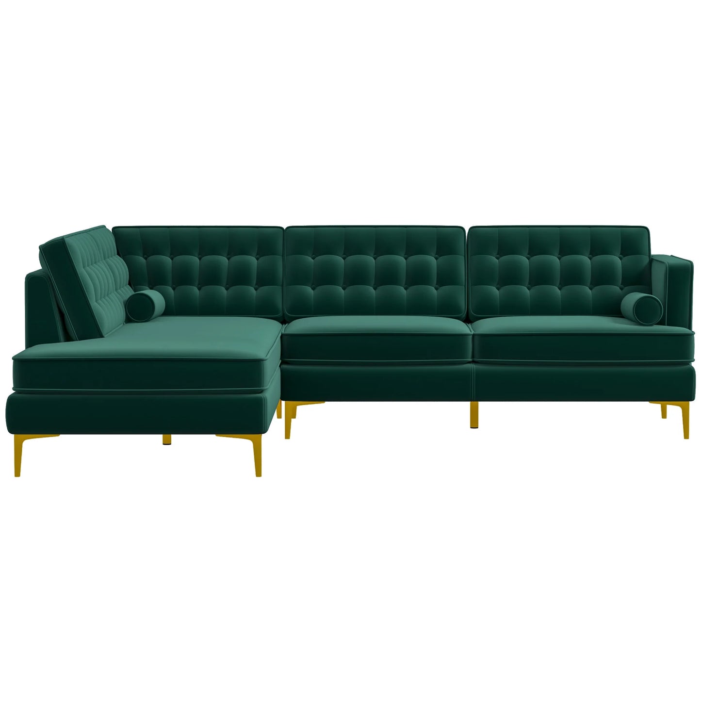 Caleb Sectional Sofa (Green Velvet) Left Chaise