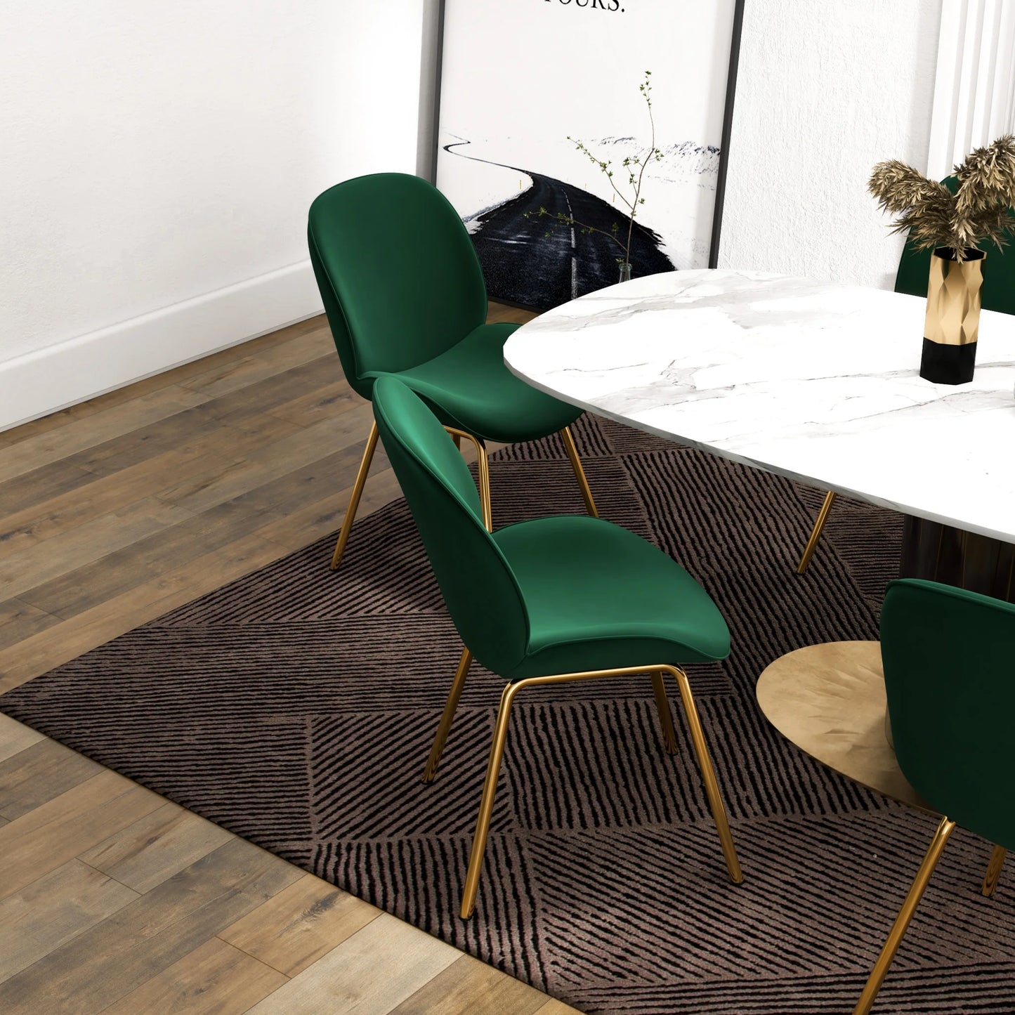 Lucy Dining Chair (Green Velvet)