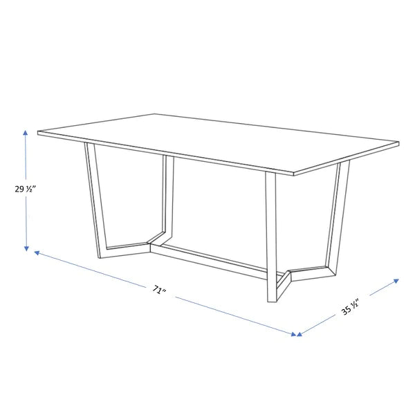 Rolda Dining set with 4 Zola Dining Chairs (Leather)