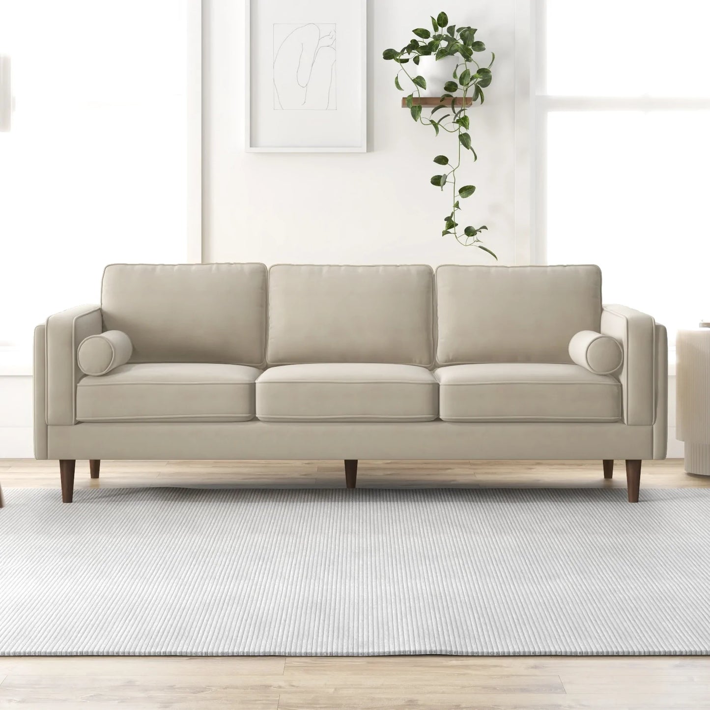Fordham Sofa (Beige Velvet)