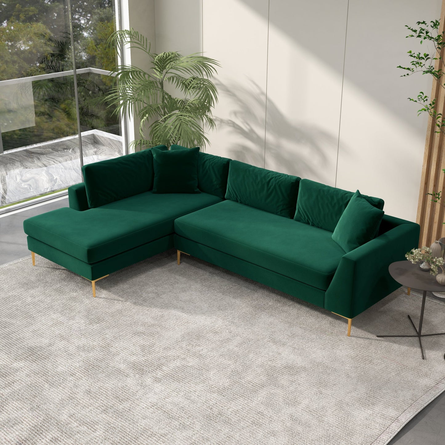 Milo Sectional Sofa (Green) Left Chaise