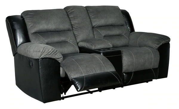 Earhart Slate Reclining Loveseat with Console | 2910294