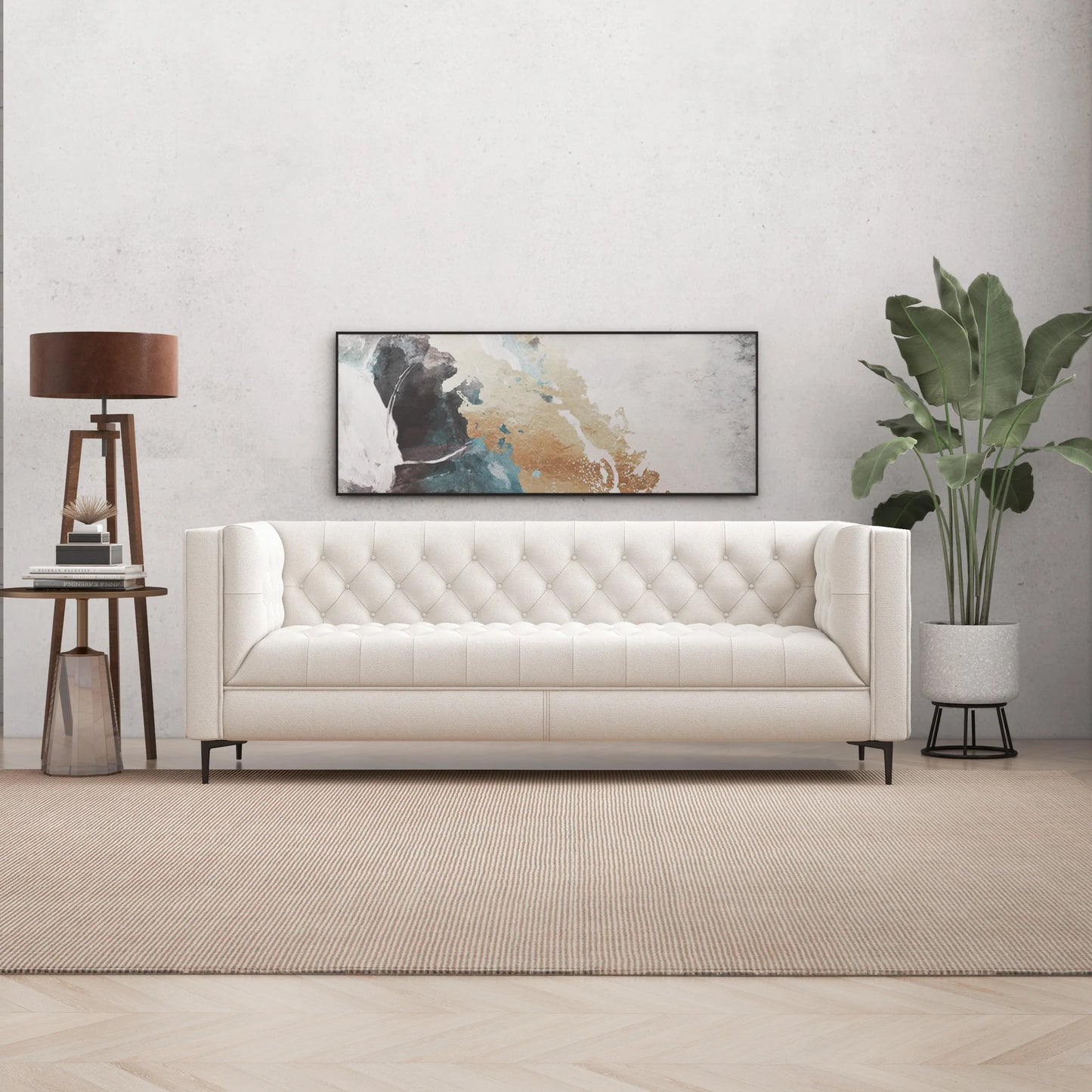 Houston Beige Boucle Modern Sofa