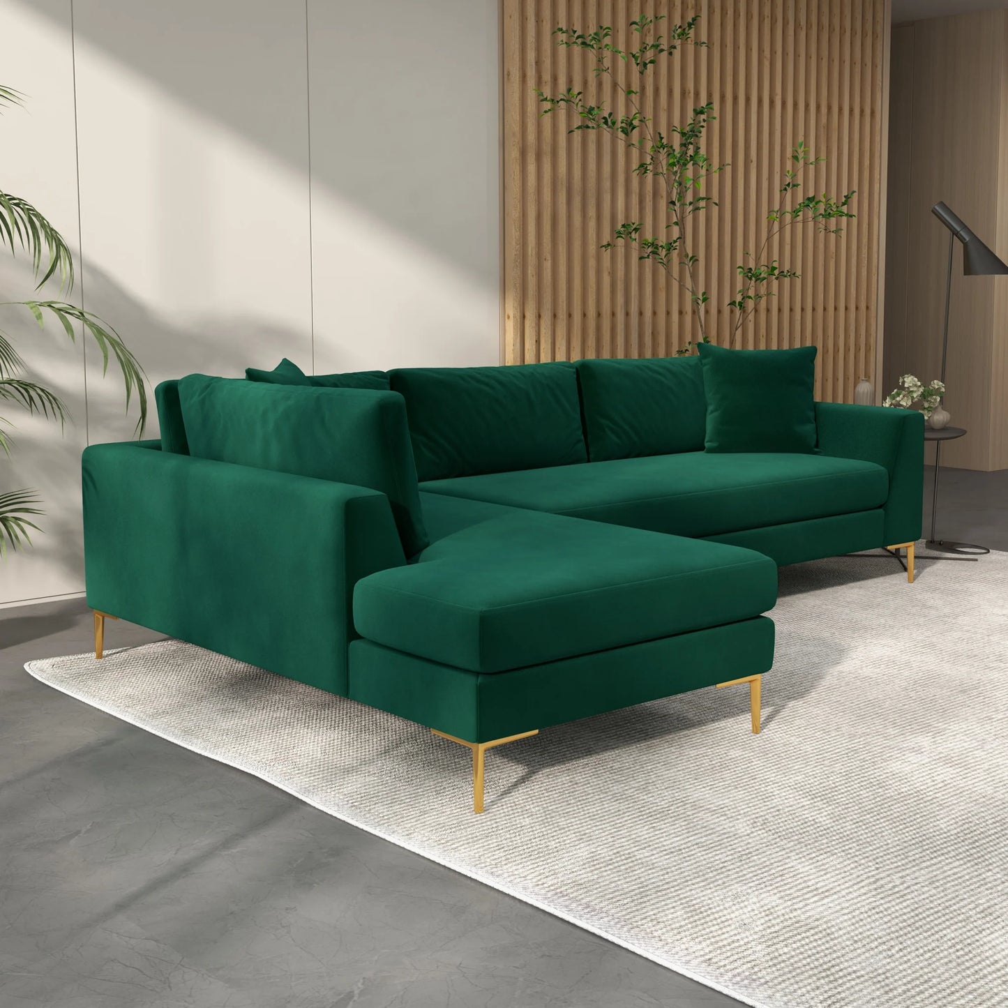 Milo Sectional Sofa (Green) Left Chaise