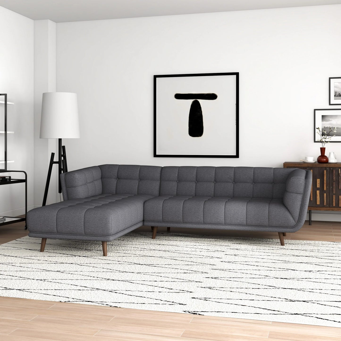 Kano Sectional Sofa (Dark Gray - Left Facing Chaise)